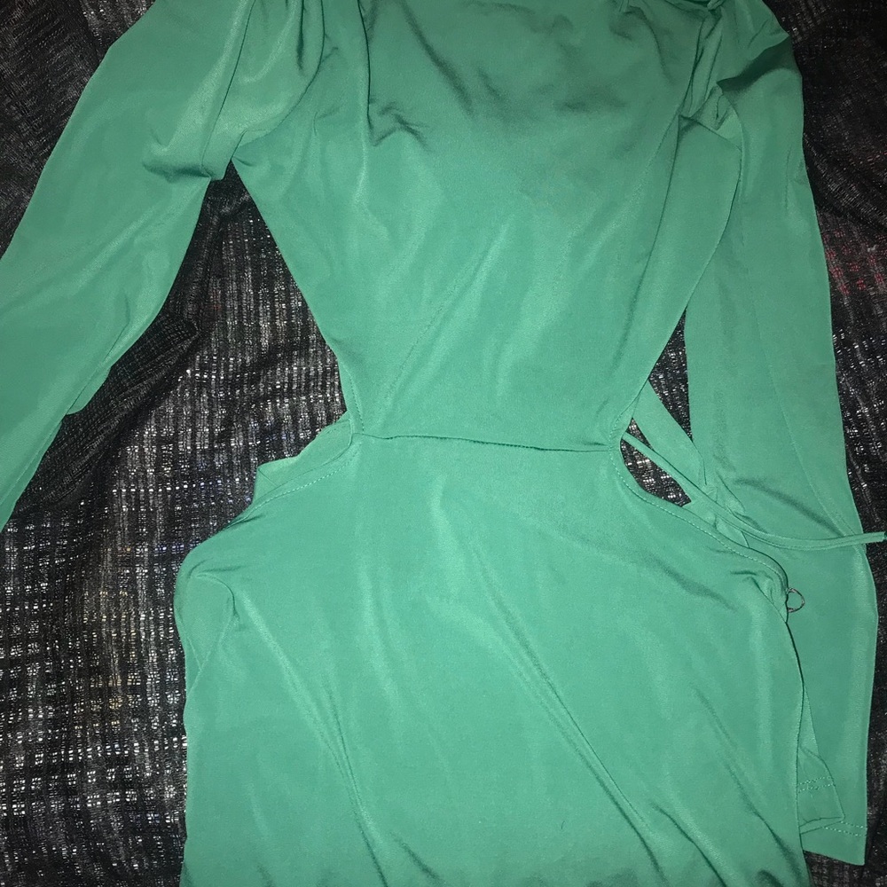Emerald green back out dress